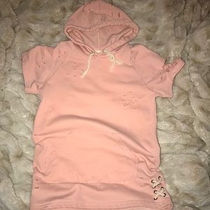 Girls distressed sweatshirt dress